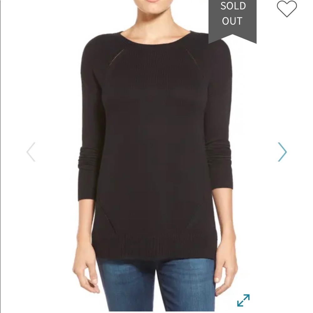 Caslon Button Back Tunic Sweater
